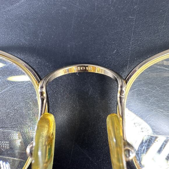 Vintage Half Rim Oversized Gold Tone Metal Frames Glasses Frames Only - Picture 16 of 16